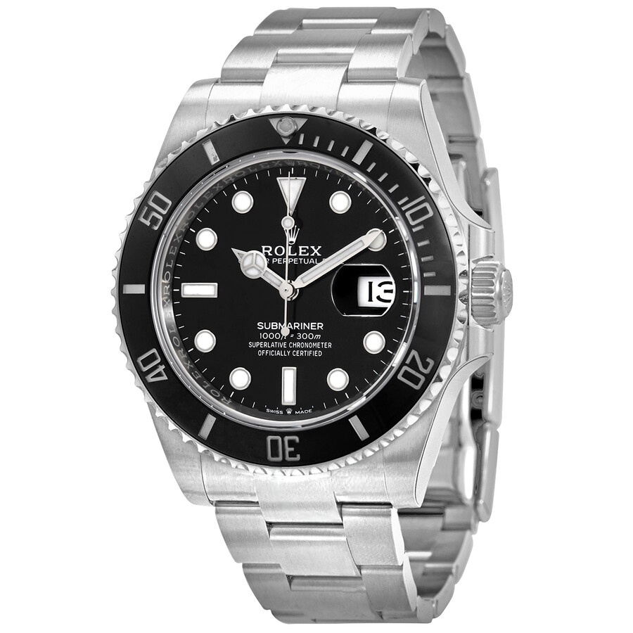 Мужские часы Rolex Submariner с чёрным циферблатом, автоматические, 41 мм – нержавеющая сталь