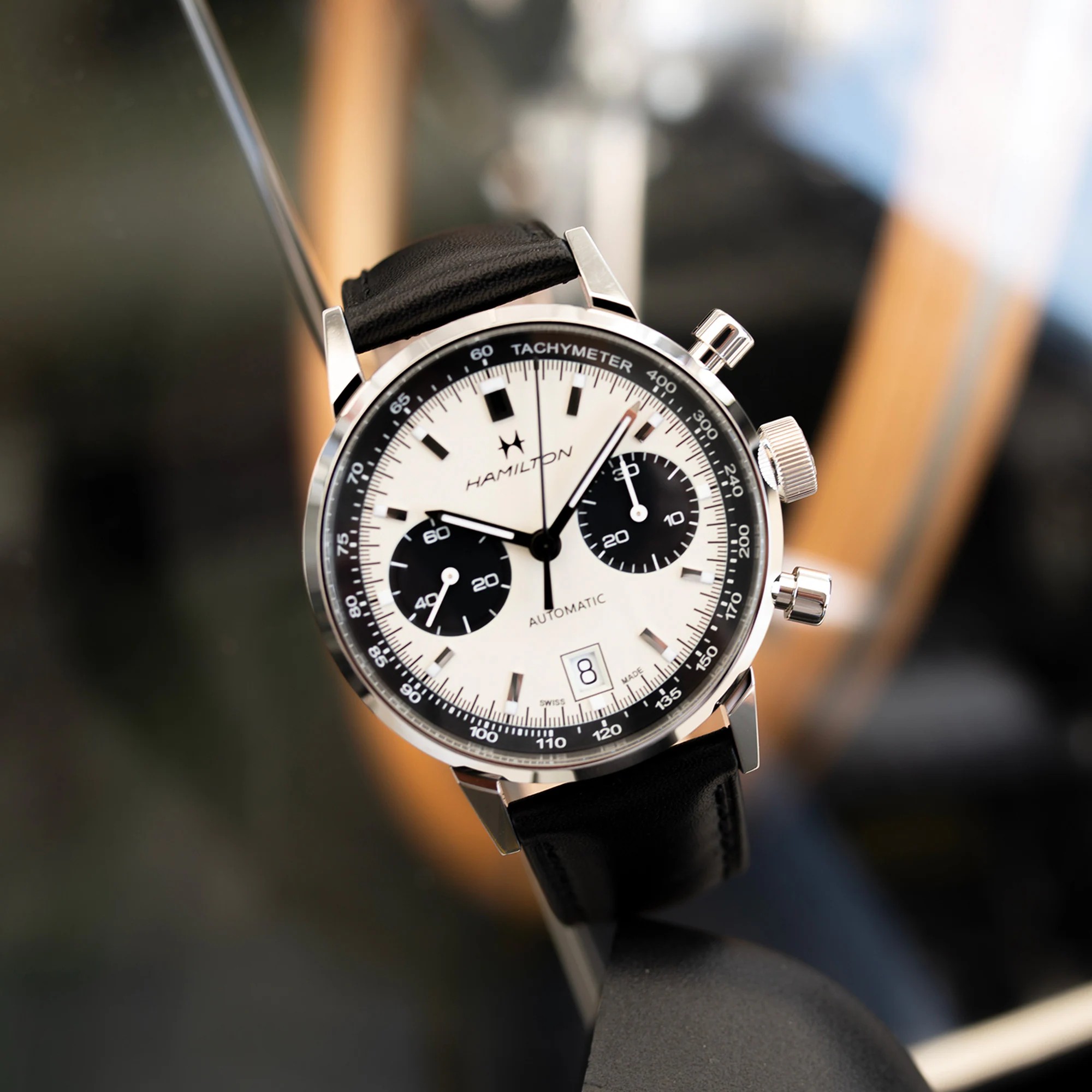 Хронограф Hamilton Intra-Matic – мужские автоматические часы, 40 мм, белый циферблат