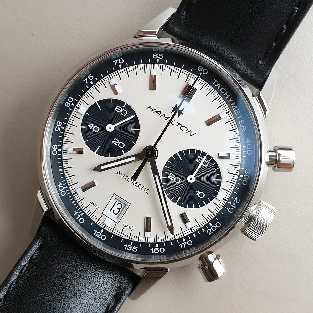 Хронограф Hamilton Intra-Matic – мужские автоматические часы, 40 мм, белый циферблат