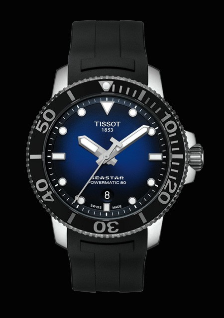 Tissot Seastar 1000 – автоматические часы, синий циферблат, 43 мм, запас хода 80 ч