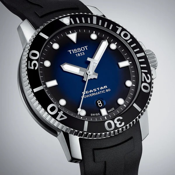 Tissot Seastar 1000 – автоматические часы, синий циферблат, 43 мм, запас хода 80 ч