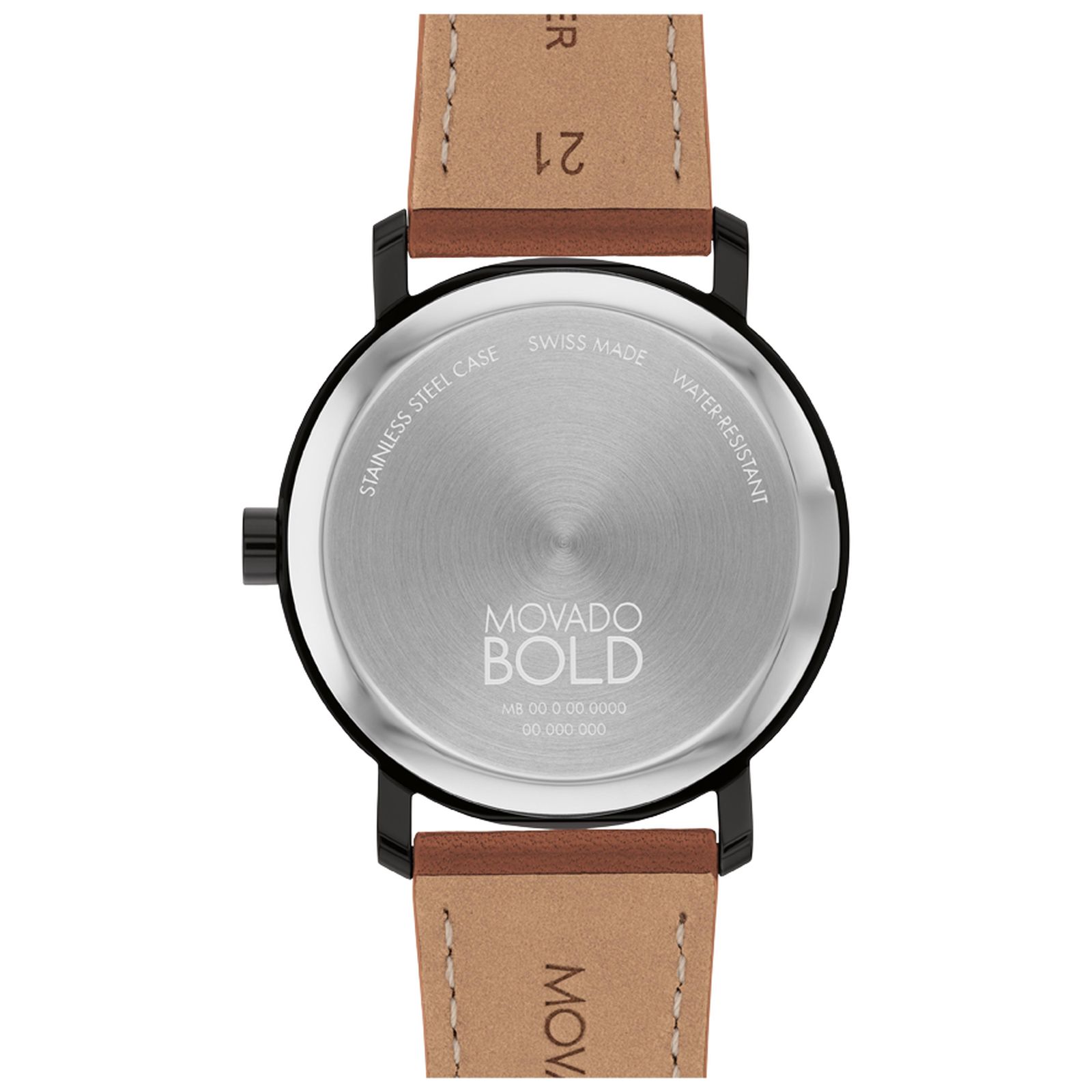 Movado BOLD Evolution 2.0 – cadran noir, cuir brun, 40 mm