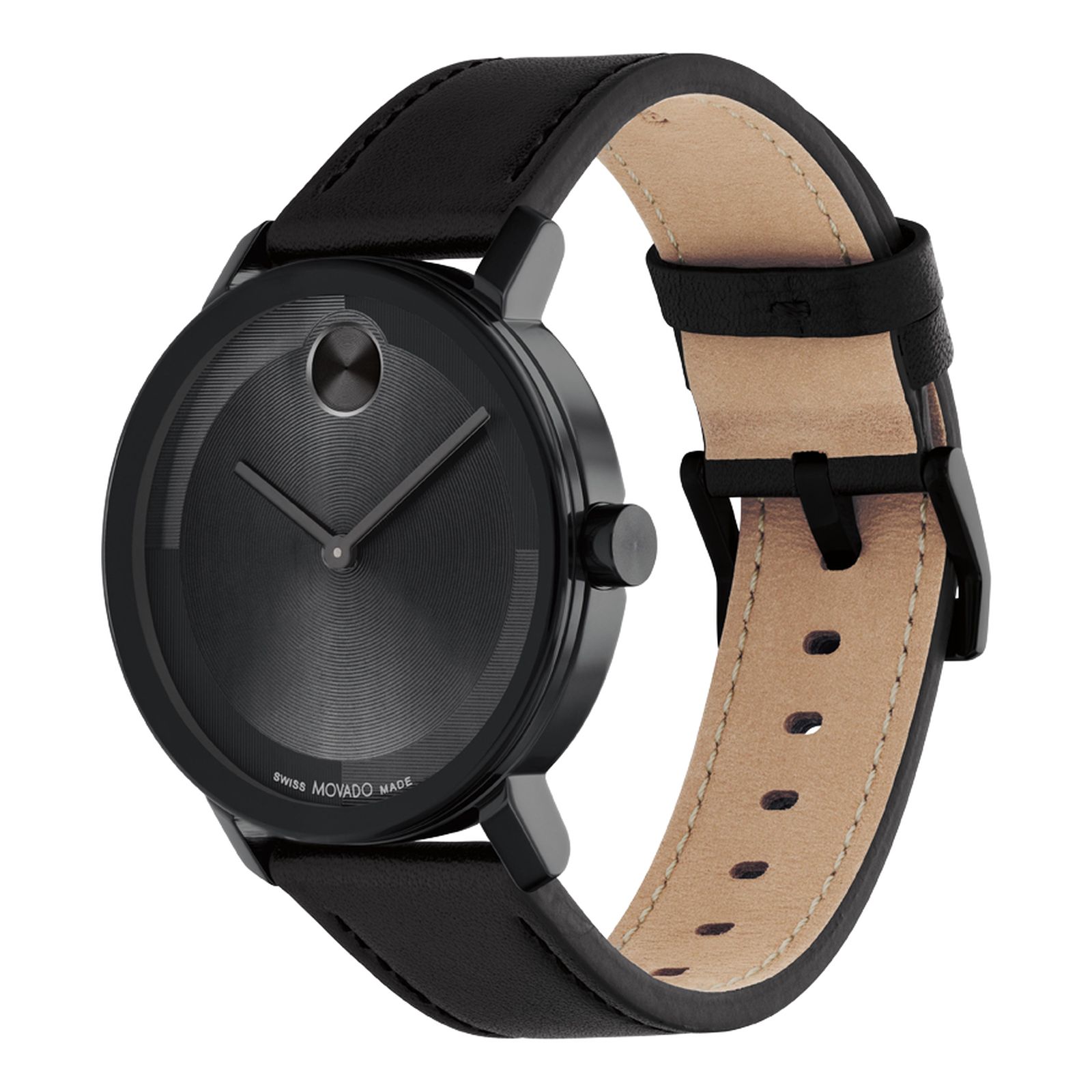 Movado BOLD Evolution 2.0 – чёрный циферблат, чёрный кожаный ремешок, 40 мм